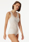 Strap top fine rib needle out structure lace off-white - Revival Marie