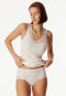 Slip midi a costine sottili in pizzo off-white - Revival Marie