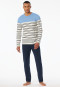 Pigiama lungo a righe blu pacifico - Casual Nightwear