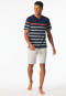Schlafanzug kurz Ringel nachtblau - Casual Nightwear
