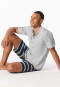 Short pyjamas with button placket striped light gray mottled - Casual Nightwear