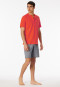 Short pyjamas with button placket striping light red - Casual Nightwear