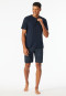 Short pyjamas with button placket graphite - Fine Interlock