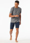 Pyjama court rayures bleu nuit - Selected Premium Jacquard
