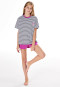 Pyjama court rayures agrumes fuchsia - Teens Nightwear