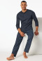 Pyjamas long pyjamas with button placket graphite - Fine Interlock