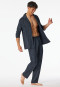 Pyjamas long button placket graphite - Fine Interlock