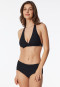 Triangle bikini top jersey recycled stripes black - aqua