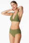 Culotte bikini rayures jersey olive - Aqua