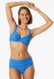Bikini top with underwire jersey recycled stripes aquarium - Aqua