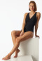 Badeanzug mit Schale Jersey recycelt Streifen schwarz - Aqua