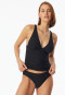 Tankini-Top Jersey recycelt Streifen schwarz - Aqua
