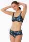 Bikini bottoms jersey recycled palm trees multicolor - Aqua