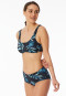 Bustier bikini top jersey recycled palm trees multicolor - aqua