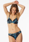 Bikini top with shell jersey recycled palm trees multicolor - aqua
