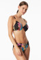 Bikini-Top mit Schale Jersey Blumen multicolor - Aqua
