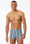 Costume da bagno con tasca con zip in tessuto a maglia riciclato a strisce blu atlantico - Aqua