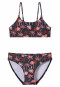 Bikini in tessuto a maglia riciclato SPF40+ palme multicolore - Ciano