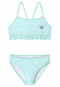 Bikini bustier en tricot recyclé SFP 40+ Coeurs Tortue Volants vert clair - Aqua