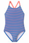 Maillot de bain tricot recyclé SFP 40+ rayures aqarium - Aqua