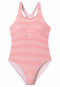 Maillot de bain tricot recyclé SFP 40+ sport scolaire rayures rose - Aqua