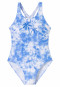 Maillot de bain tricot recyclé SFP 40+ sport scolaire batik aquarium - Aqua