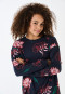 Camicia da notte manica lunga interlock fiori blu notte - Teens Nightwear