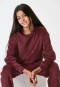 Pyjamas long velour cuffs stars burgundy - Teens Nightwear