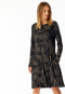 Nachthemd langarm Interlock Ginkgo schwarz - Modern Nightwear