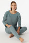 Schlafanzug lang Bündchen Stickerei mineral - Casual Nightwear