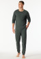 Pigiama lungo con polsini verde scuro - Modern Nightwear