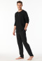 Pigiama lungo con abbottonatura jacquard nero - Modern Nightwear