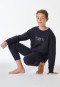 Pyjama long en sweat bleu marine avec poignets - Teens Nightwear