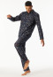 Pyjama lang Flanell nachtblau bedruck - X-Mas Family