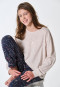 Schlafanzug lang Bündchen beige-meliert - Family