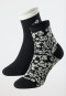 Women's socks 2-pack Organic Cotton flowers black - Fashion