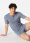 Henley a maniche corte con abbottonatura grigio-blu - Rib Essentials