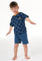 Pigiama corto a quadri smiley blu atlantico - Kids Nightwear