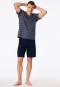Short pyjamas striping blue-grey - Casual Nightwear
