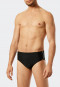 Slip da bagno con tasca zip in maglia riciclata strisce sottili nero - Nautical Casual