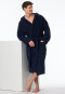 Bathrobe, terrycloth, navy-blue - "Essentials"