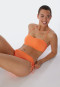 Bandeau Bikini-Top gefüttert Softcups variable Träger orange  - Mix & Match Reflections