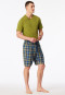 Bermuda shorts short woven fabric olive chequered - Mix+Relax