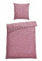 Bed linen 2-piece stars anthracite dusky pink - soft flannel