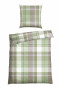 Bed linen set two-piece Renforcé green chequered - SCHIESSER Home