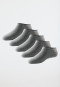 Confezione da 5 paia di calzini per sneakers da donna con finitura stay fresh, colore grigio argento screziato - Bluebird