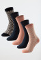 Women's socks 5-pack stay fresh plain/patterned multicolored - Bluebird