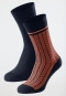 Lot de deux chaussettes pour homme bleu nuit/ orange - Long Life Cool