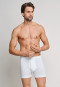 Short white pants with fly fine rib - Essentials