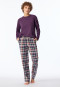 Pantaloni lunghi in tessuto tramato di cotone organico a quadri multicolore - Mix+Relax
